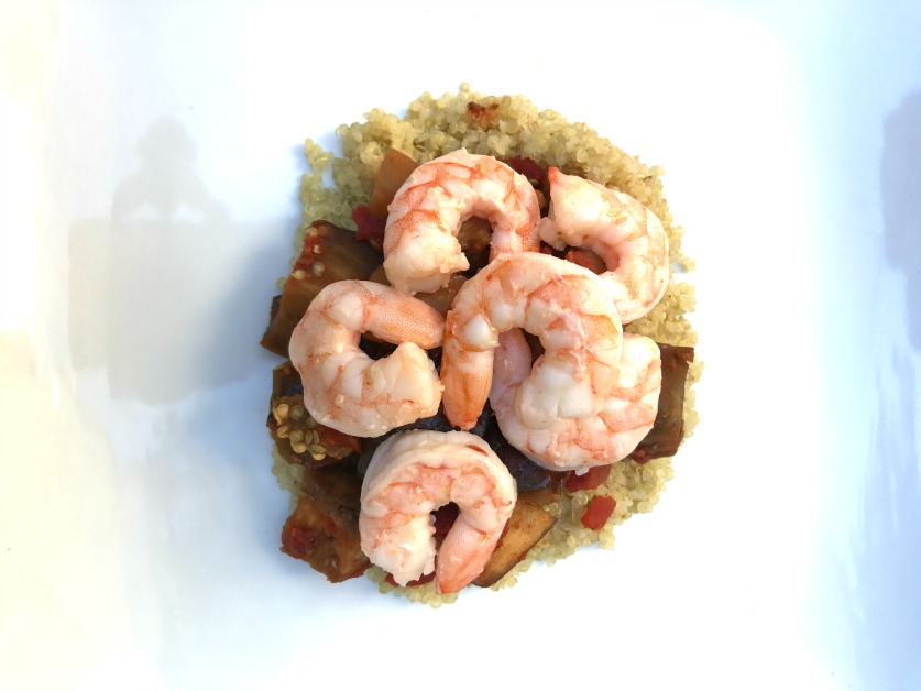 Shrimp, Eggplant, and Quinoa